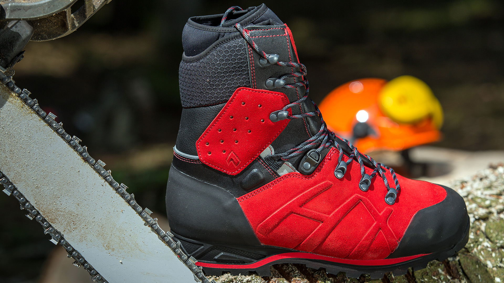 Protector Ultra Signal Red Work Boots | Arborist Boots